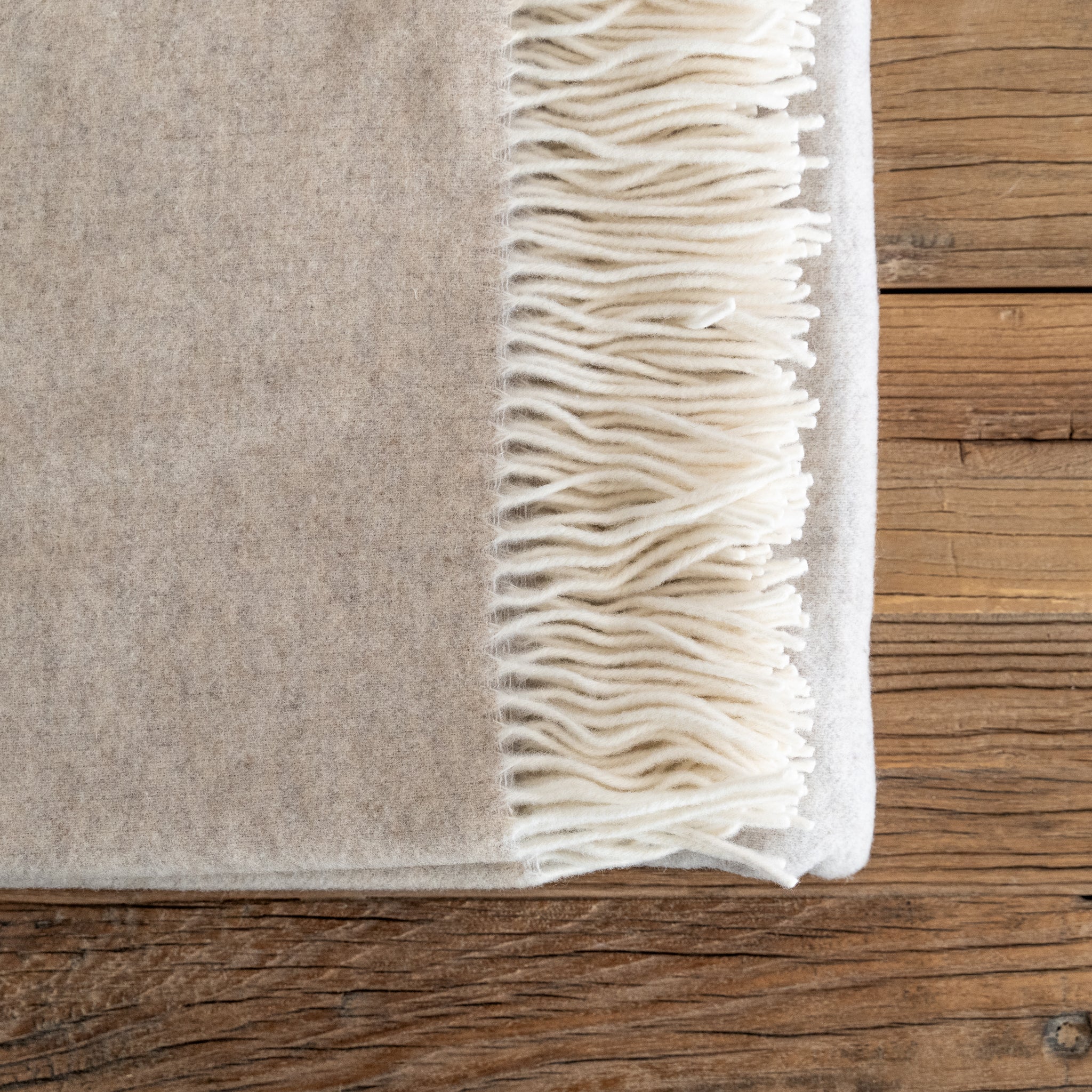 100% cashmere & merino wool blanket - Ivory